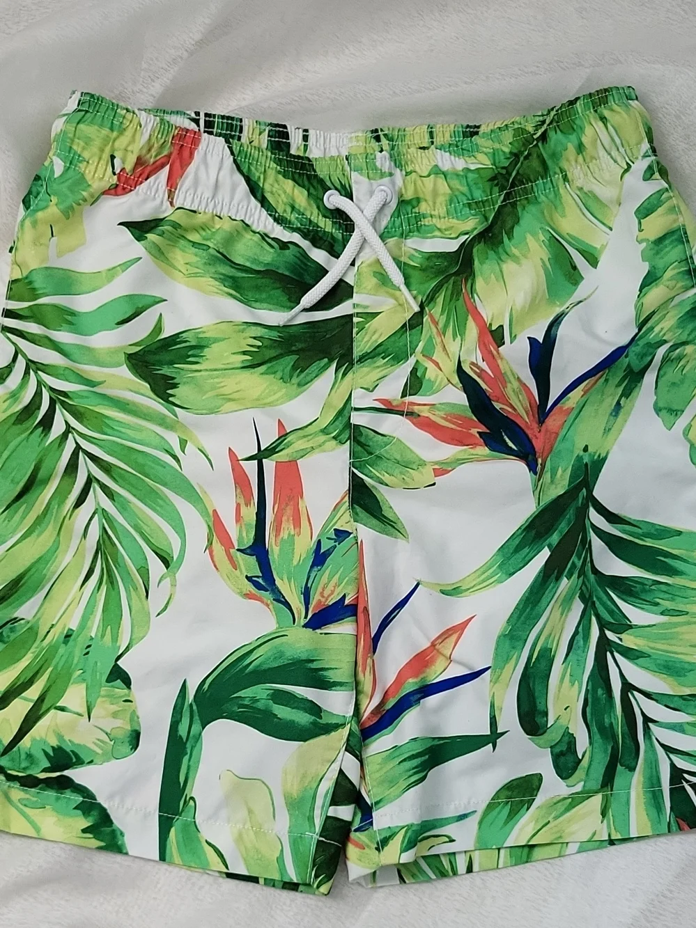 The Children's Place Green Tropical Leaf Print Swim Trunks